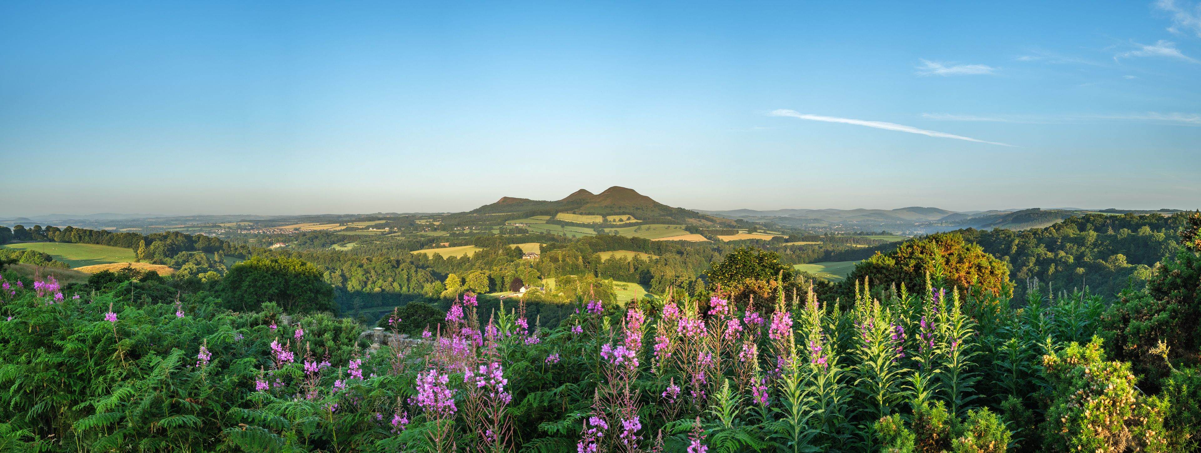 Scott's View looking to the Eildon Hills in the Scottish Borders. Scotland UK, Europe