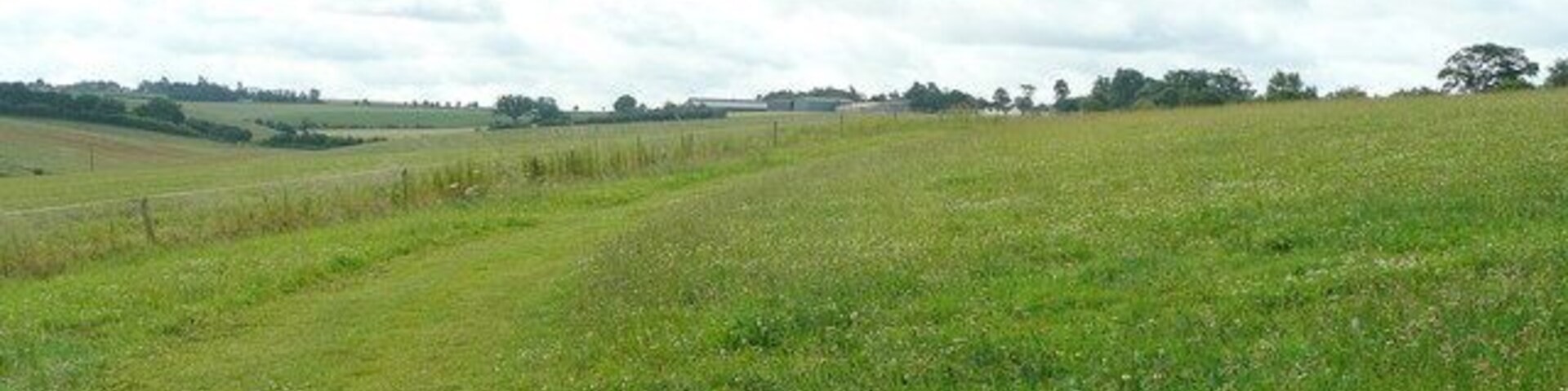 View east from Kingstone The large buildings in the centre are at Porch Farm.