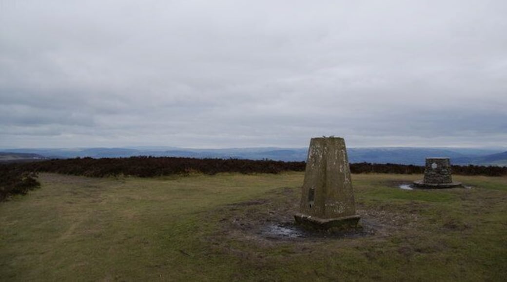 Pole Bank trig point It was unfortunately a bit of a grey day, but you could see the Black Mountains.