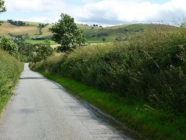 Road from The Bog to Bridges Approaching junction at Bridges