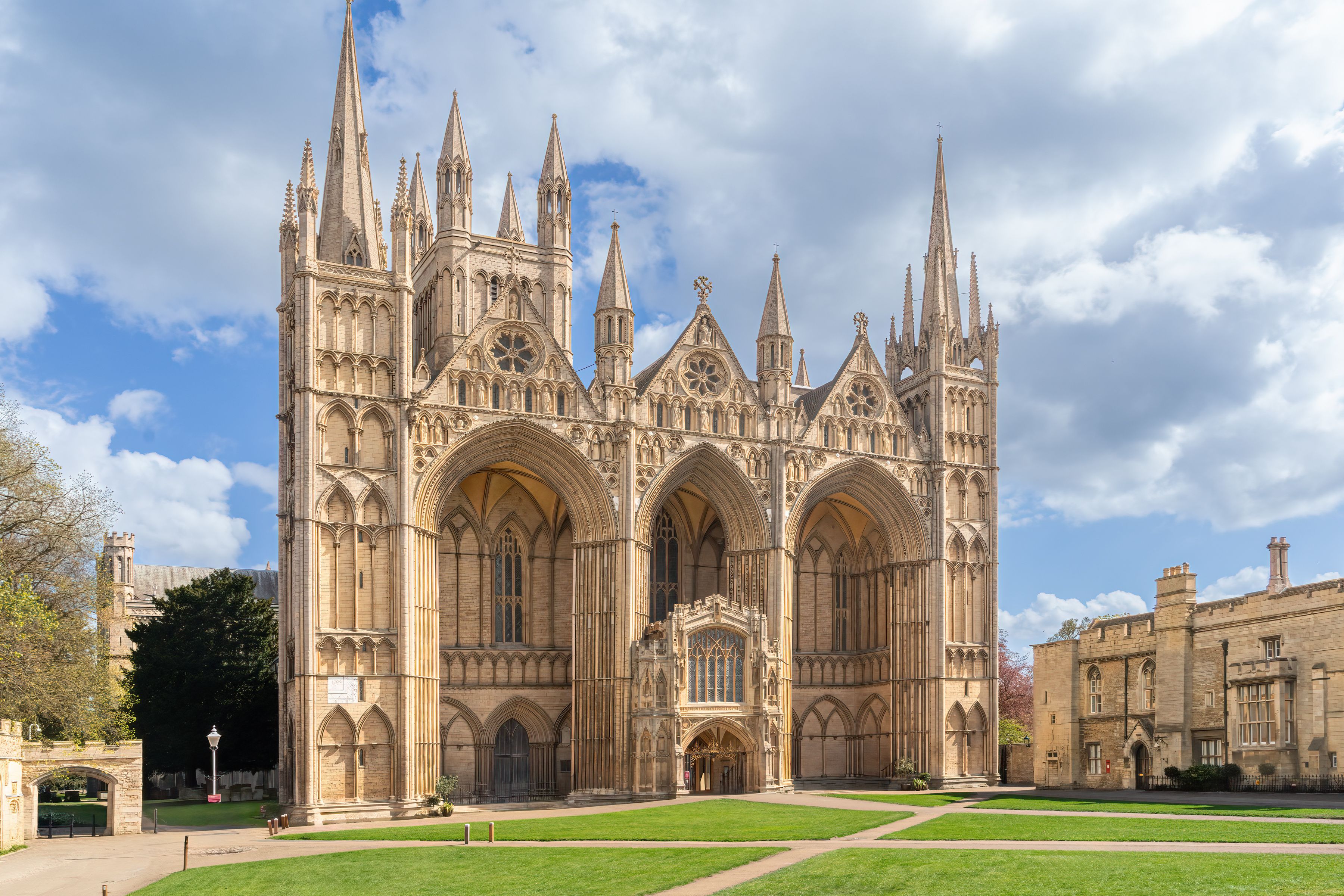 A large Gothic cathedral with multiple spires and intricate stonework.