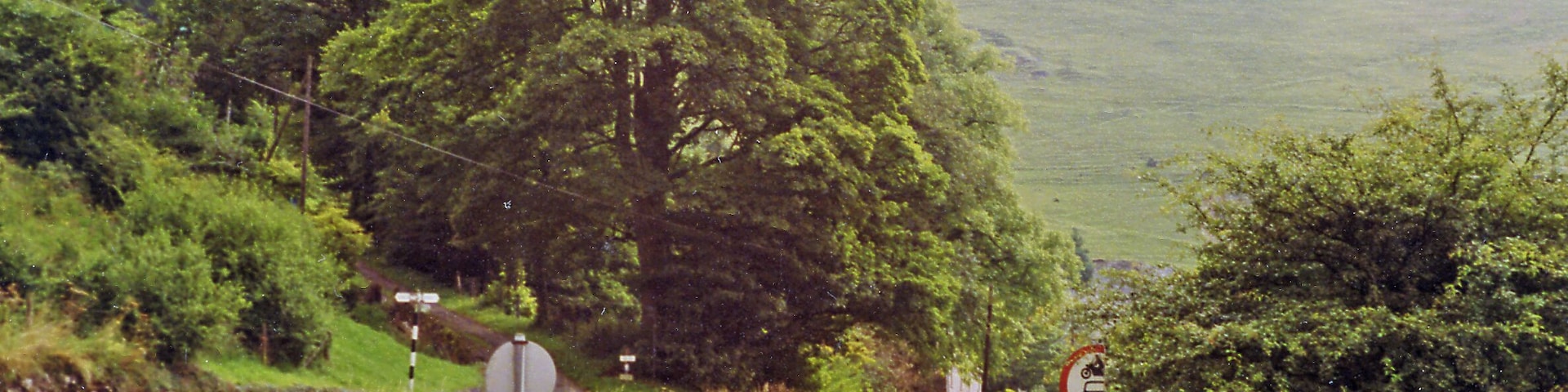Site of Ecton station, Manifold Valley, 1993. View SE, towards Waterhouses: ex-North Stafford Railway, Manifold Light Railway, Waterhouses - Hulme End, which had a short life of 30 years and closed 12/3/34