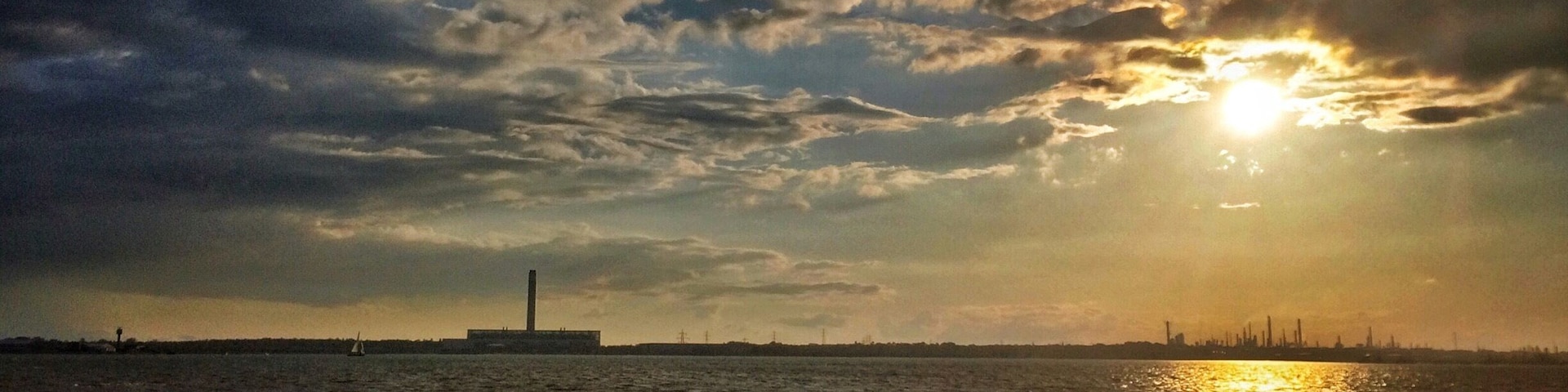 Great sunset over The Solent and Fawley power station.