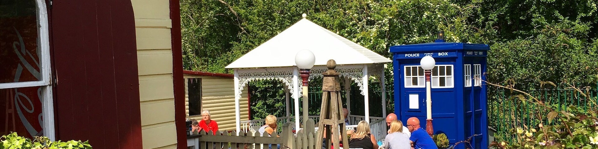 Warmley Waiting Room, serving sandwiches, cakes and ice creams halfway along the Bristol to Bath cycle path. Plus they have a TARDIS toilet!