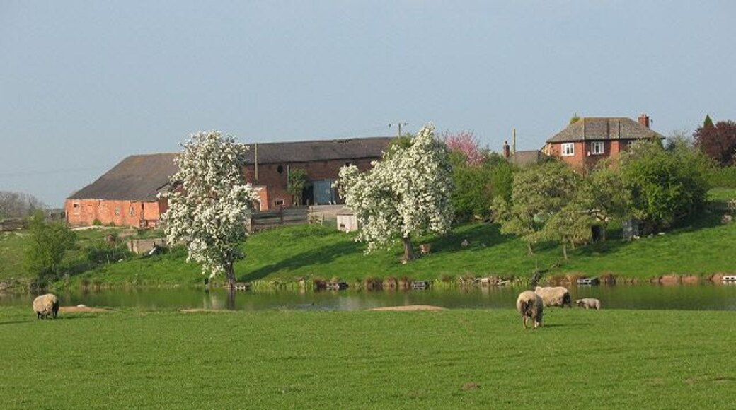 Sparrowgrove, Dragon's Lane The farmstead viewed across the 'flash' (a local term for a lake formed where land has subsided above a salt mine).