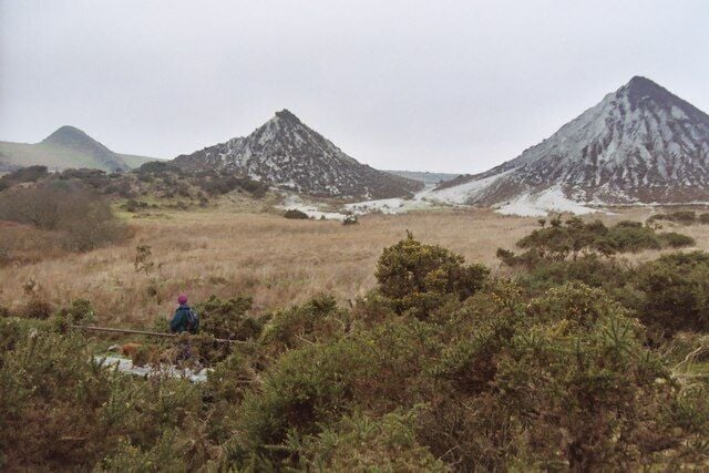Glynn Valley Works, Cardinham Moor The prominent waste heaps which can be seen in the distance from the A30 at Temple. They are mainly of sand which was a by product of china clay extraction