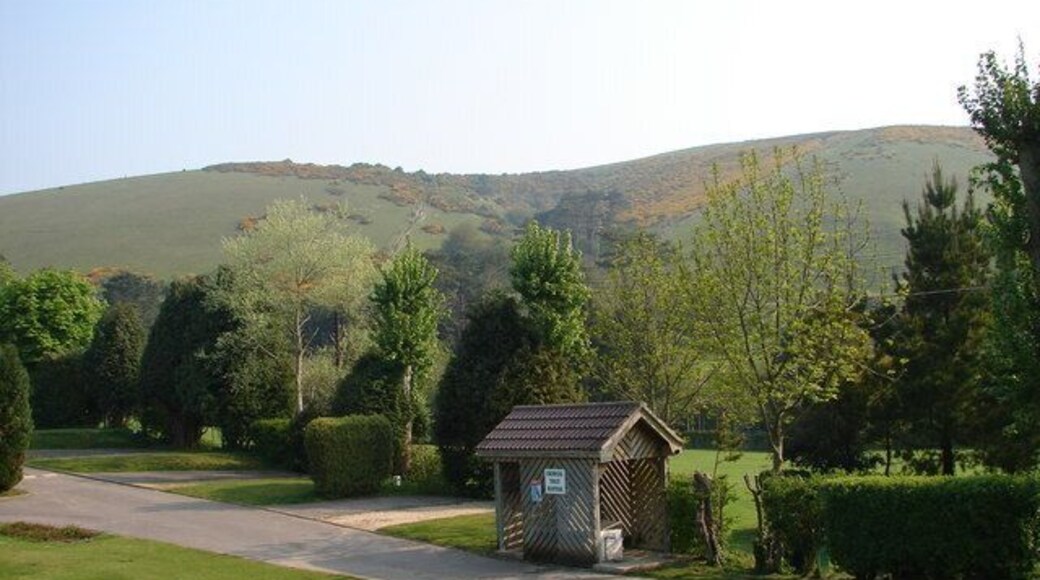 Ulwell Caravan & Camping Site Ballard Down is beyond.