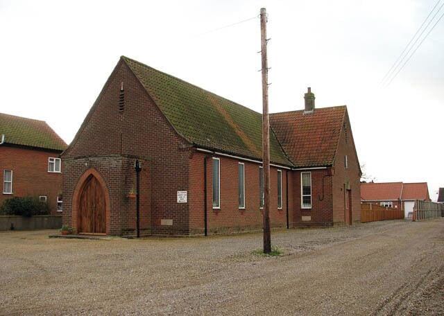 Trunch Methodist Church. On North Walsham Road. This church > 1075596 - 1075597 - 1075598 is open every day. Trunch is a small village with a population of about 800, located three miles north of North Walsham and two miles from the coast at Mundesley. The parish covers an area of 5.5 square kilometres. The village - dominated by St Botholph's church > https://www.geograph.org.uk/photo/1075202 - is set in an area of outstanding natural beauty and can trace its history back to 1066. The name Trunch is believed to derive from a Danish word which means 'weighing place' and a market is said to have been held there as late as the 16th century. There is a village store and post office, the Crown Inn, and a number of attractive houses and converted barns. Once there also used to be a large brewery which was built in 1837 by William Primrose, whose family used to live in the parish for three centuries - the brewery has since closed. In English folk music the fictional village of St Just-near-Trunch is famous for being the home of the satirical band called 'The Kipper Family'.