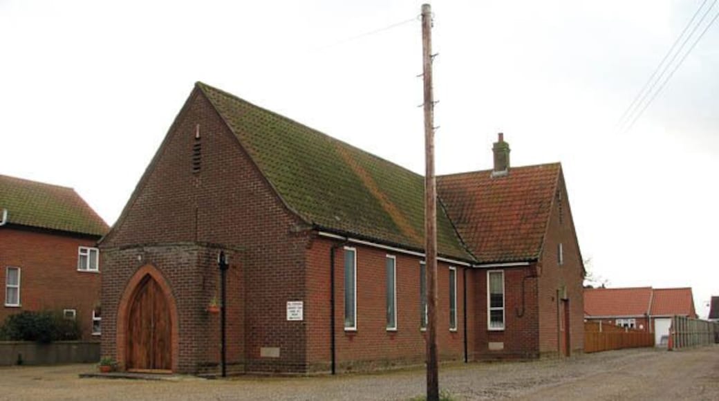 Trunch Methodist Church. On North Walsham Road. This church > 1075596 - 1075597 - 1075598 is open every day. Trunch is a small village with a population of about 800, located three miles north of North Walsham and two miles from the coast at Mundesley. The parish covers an area of 5.5 square kilometres. The village - dominated by St Botholph's church > https://www.geograph.org.uk/photo/1075202 - is set in an area of outstanding natural beauty and can trace its history back to 1066. The name Trunch is believed to derive from a Danish word which means 'weighing place' and a market is said to have been held there as late as the 16th century. There is a village store and post office, the Crown Inn, and a number of attractive houses and converted barns. Once there also used to be a large brewery which was built in 1837 by William Primrose, whose family used to live in the parish for three centuries - the brewery has since closed. In English folk music the fictional village of St Just-near-Trunch is famous for being the home of the satirical band called 'The Kipper Family'.