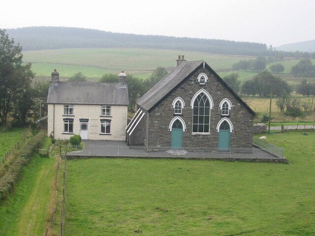 Capel Penffordd-Las A typical Welsh chapel with two entrances -originally one for the men and one for the women.