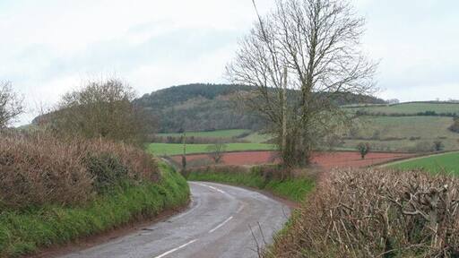 Brompton Ralph: Looking north on the B3188 Near Courtland Farm, with Willett Hill ahead