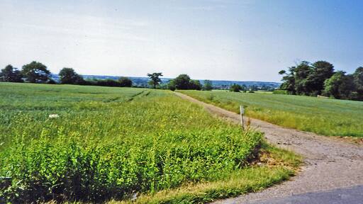 Site of former Inworth station. View NW towards Kelvedon on the course of the former Kelvedon & Tollesbury Light Railway. Inworth station had been nearer Tiptree than Inworth. The station and passenger services had been closed 7/5/51, the line closing eventually on 1/10/62.