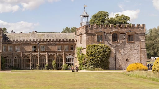 The main entrance of Forde Abbey, a Grade I listed building in Dorset.
