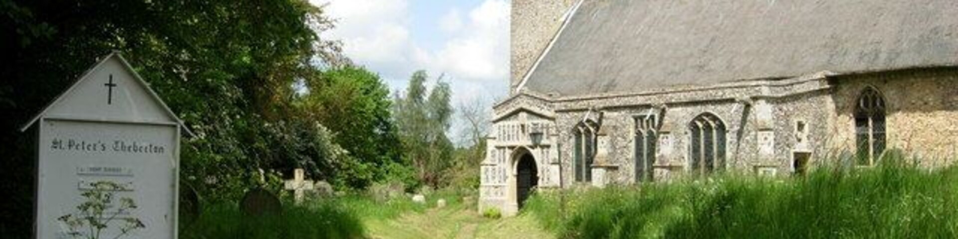 Theberton Church. Theberton is twinned with Thebarton in South Australia.