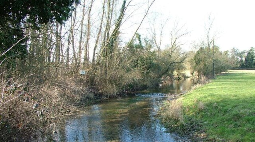 Mimram River Near Tewin. Taken from the bridge facing the small weir