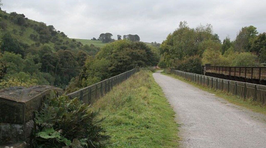 The old Midland Railway main line The original viaduct at Miller's Dale, now part of the Monsal Trail.