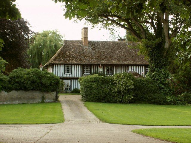 A view of Burgh Hall in Swaffham Bulbeck This house, dated 1500, was originally a hall house.