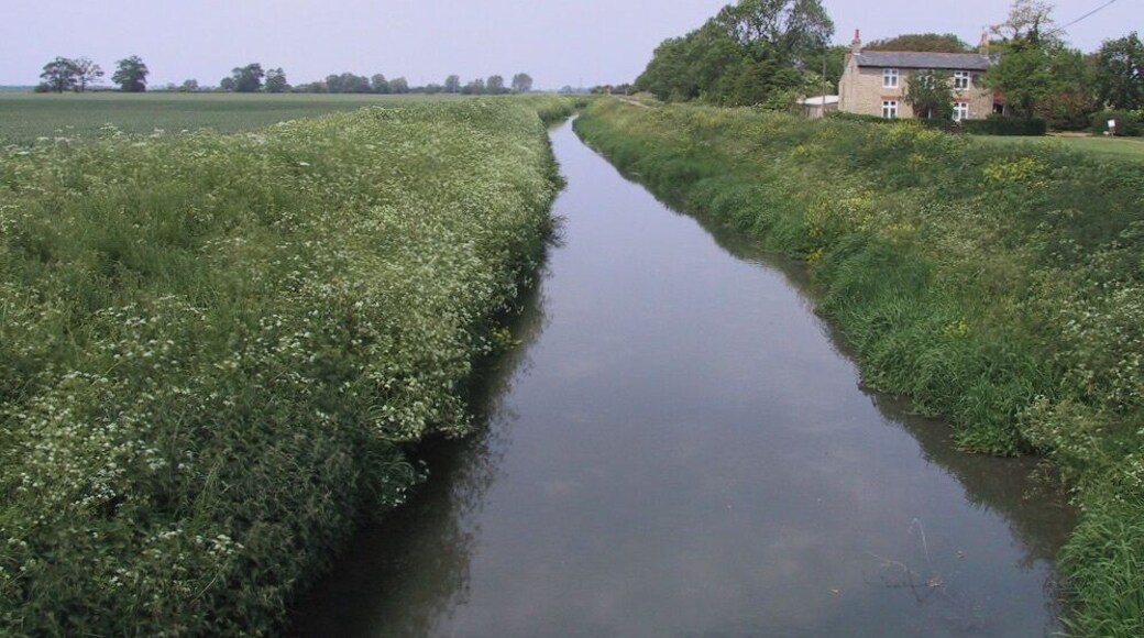 Swaffham Bulbeck Lode Viewed from Cow Bridge, Commercial End. Speyside Farm is visible on the right.