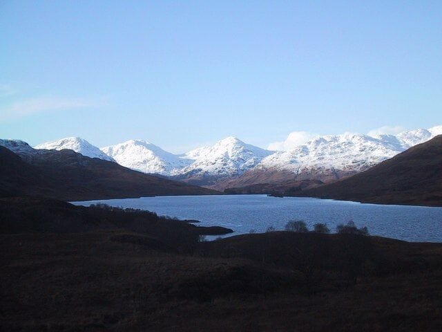 The Arrocher Hills across Loch Arklet