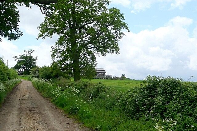 Track to Great House Farm The farm sits atop a small hill. This is the main farm access track from the north.