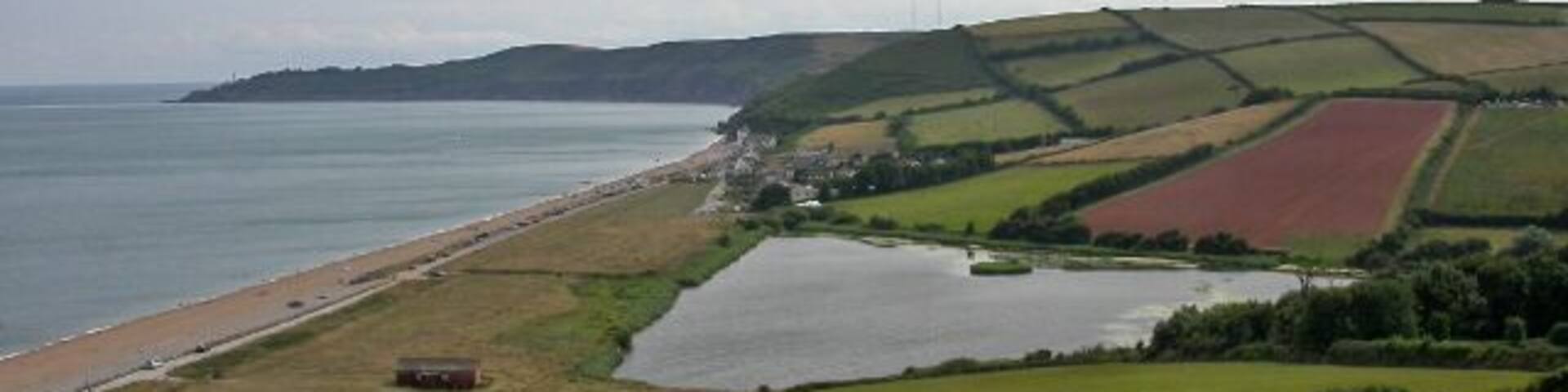 Widdicombe Ley, Beesands This small lake is commonly referred to as Beesands Ley. The promontory in the distance is Start Point.