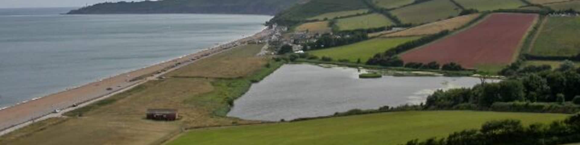 Widdicombe Ley, Beesands This small lake is commonly referred to as Beesands Ley. The promontory in the distance is Start Point.