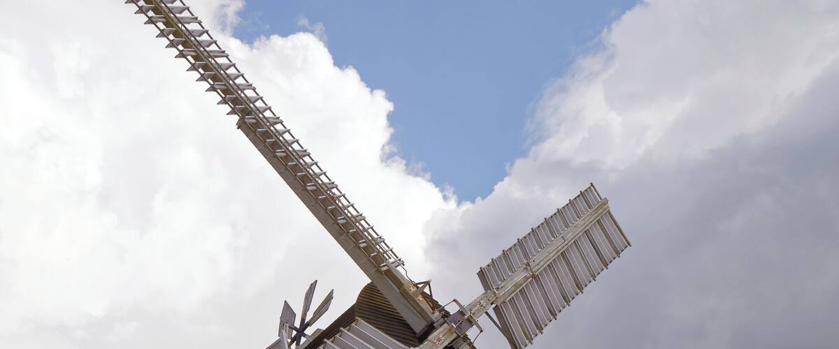 Davisons Mill (built 1866), a Grade I listed smock windmill and museum in Stelling Minnis, Kent, England. Camera: Canon EOS 6D with Canon EF 24-105mm F4L IS USM lens. Software: RAW file lens-corrected, optimized, perhaps cropped, and converted to JPEG with DxO OpticsPro 11 Elite, and likely further optimized with Adobe Photoshop CS2.