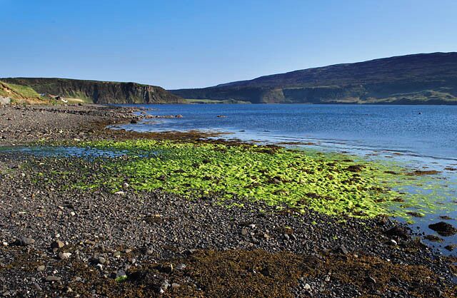 Shore at Stein Taken from the slipway looking into Loch Bay