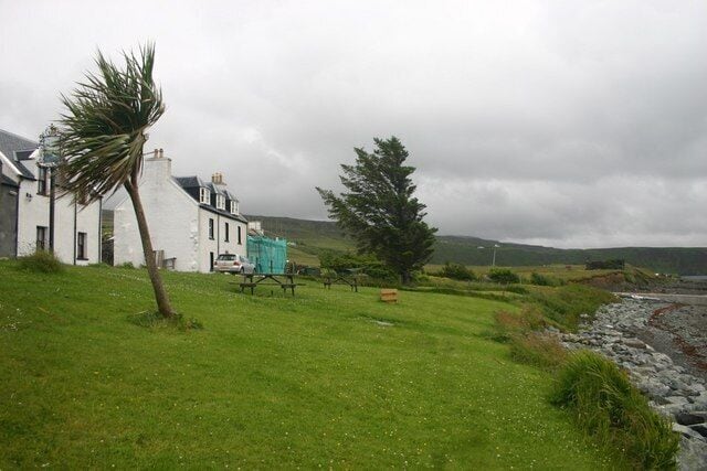 Stein village shows signs of strong prevailing winds