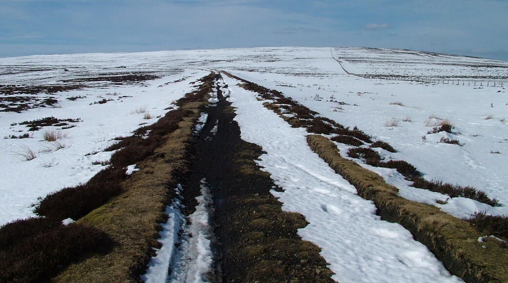 Snowy railway track heading for Bolt's Law