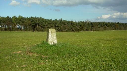 Cloughton Triangulation Pillar. OS Pillar S6323 in arable field near junction of A165 and unclassified road south to Gowland Farm.