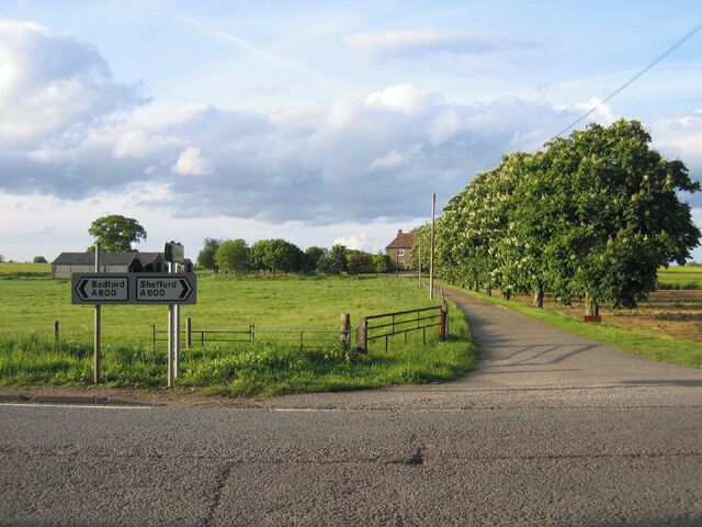 New Rowney Farm drive, Southill, Beds. off the A600 BedfordShefford road.