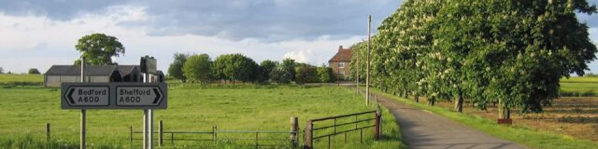 New Rowney Farm drive, Southill, Beds. off the A600 BedfordShefford road.