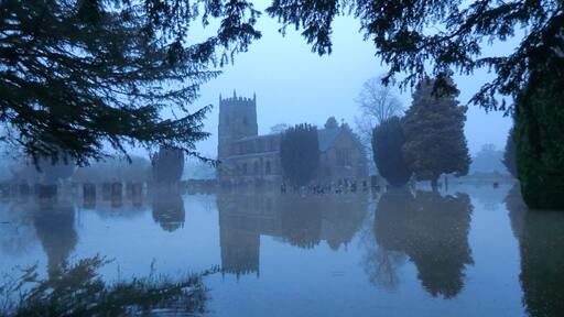 Church of Sout Wingfield, Derbyshire, flooded in December 2012