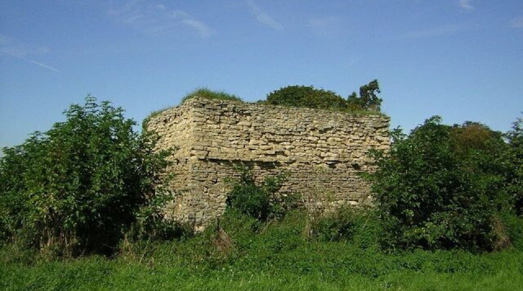 Ruin of the dovecote of Haddington Hall, Lincolnshire. Haddington Hall was a moated manor house between Haddington village and the River Witham. The dovecote ruin is the only part of the complex to survive above ground.