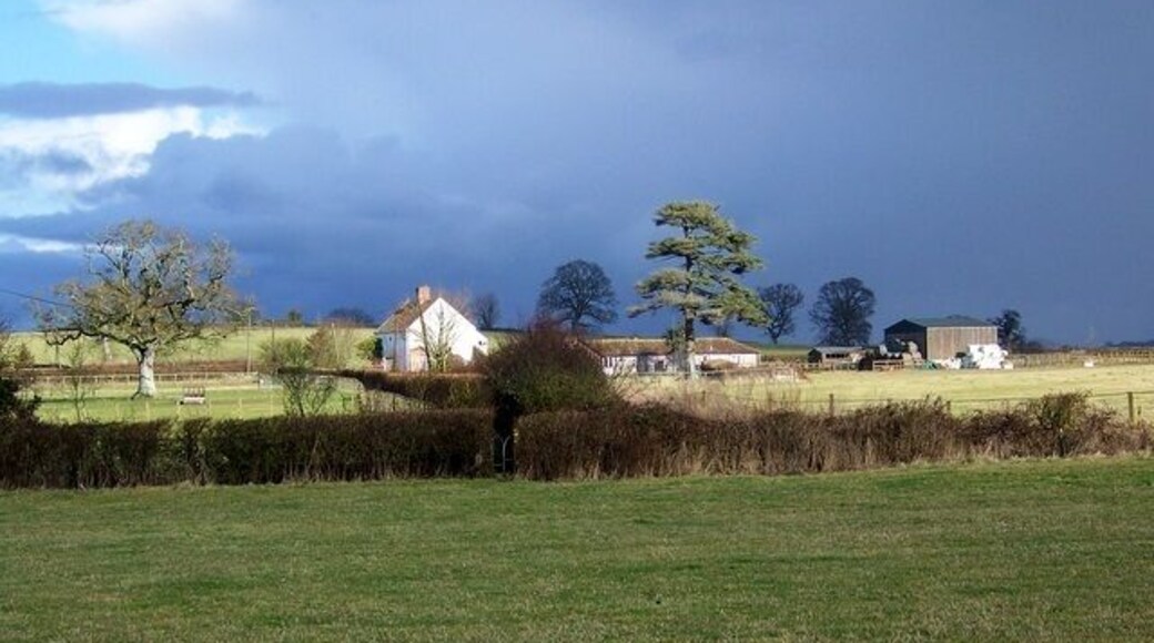 Footpath, South Barrow The footpath crosses a small field before crossing a small stream as it heads towards Midknowle Farm.
