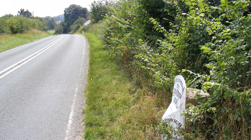 The A145 and the Brampton Milepost