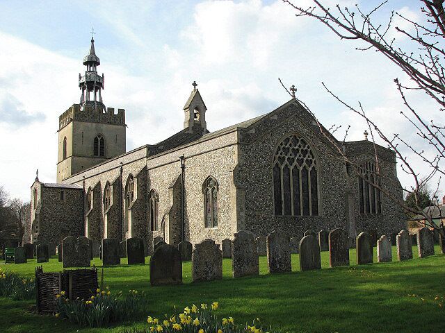 All Saints' parish church, Shipdham, Norfolk, seen from the east