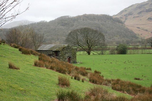 Dinah Hoggus Camping Barn Johnny Wood behind Longthwaite in the distance. Link for the camping barn http://www.lakelandcampingbarns.co.uk/barnview.asp?ID=4