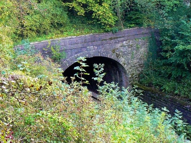 West portal, Sapperton Short Tunnel, near Daneway This is a little complicated. The Sapperton tunnel through which the Swindon to Gloucester railway passes, starts at SO949018. The railway leaves the tunnel at this point - for 70 metres. It then re-enters the next section of the tunnel, still in this square. The stretch of tunnel just described is known as Sapperton Short tunnel and it is about 300 metres long.