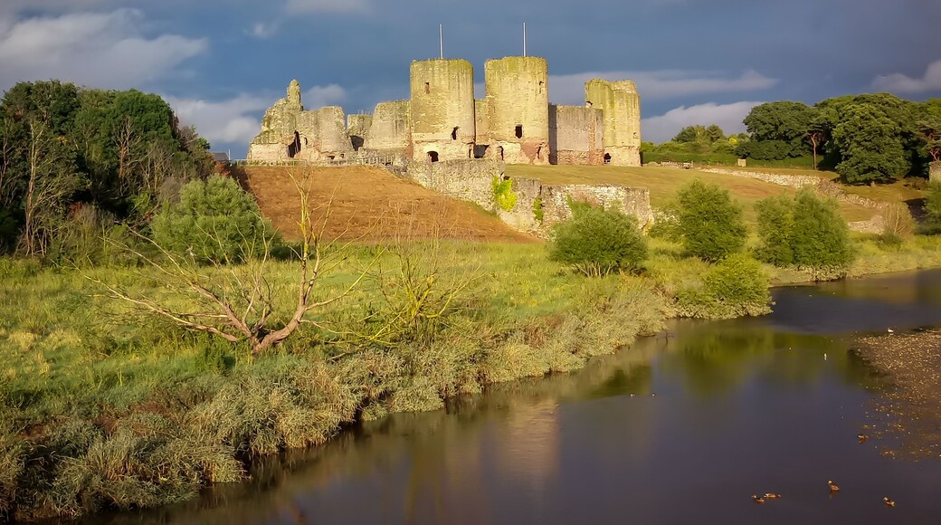 Stormy clouds over rhuddlan castle