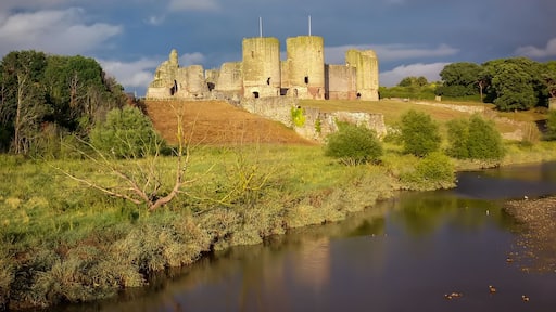 Stormy clouds over rhuddlan castle