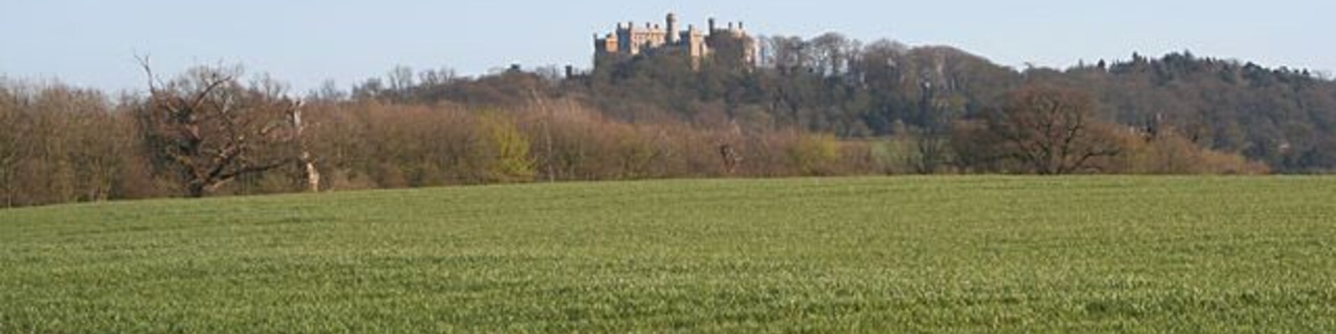 Farmland near Belvoir Castle A fine view of Belvoir Castle (see SK8133 and SK8233) from 153200. For the un-initiated: Belvoir is pronounced "Beaver"