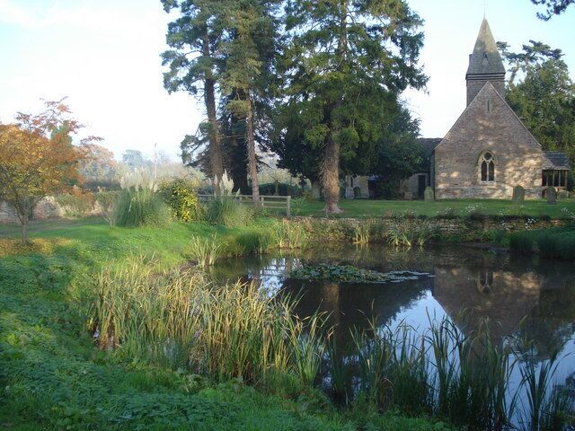 Putley Church in autumn Looking eastwards from the car park.