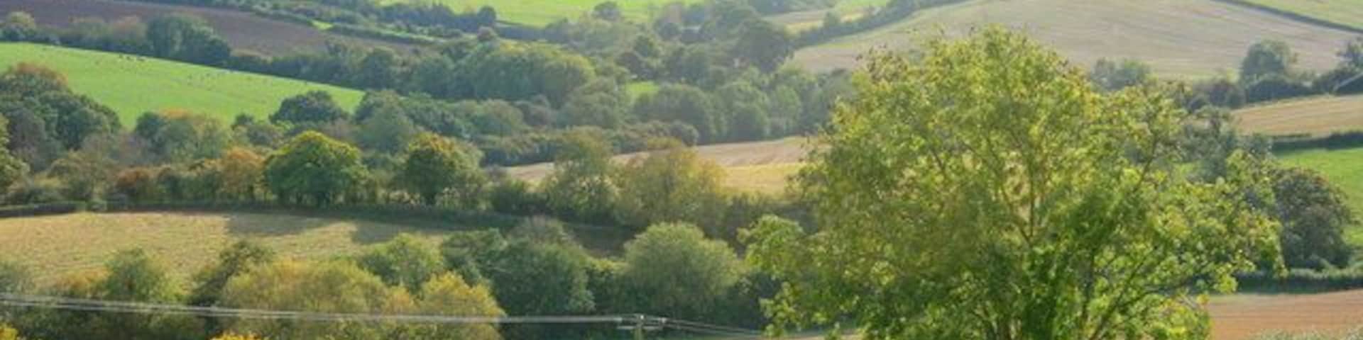 West of south near Wilmington. Swinging right from 1019147 and almost overlapping it a building on the left hand edge shows where Inglesbatch is. The valley down the centre hides Priston Mill powered by Conygre Brook and Priston itself is on the other side of the hill.