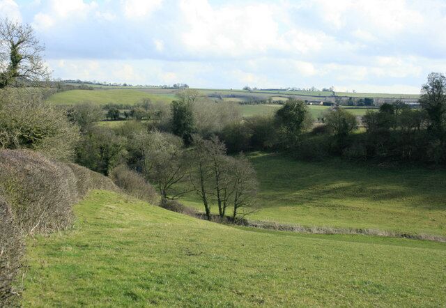 Conygre Brook valley Looking east toward Priston Mill.