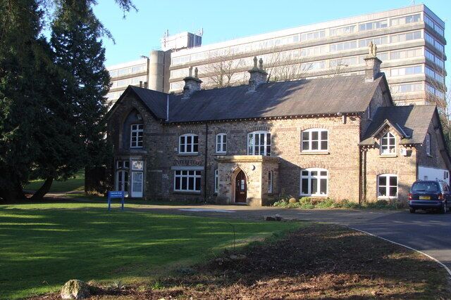 Llantarnum Grange - and office block The Grange is currently an Arts Centre.