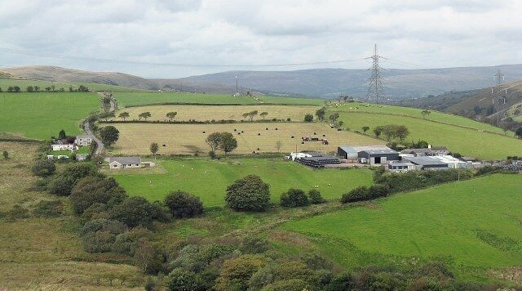 Heol Ddu farm near Rhyd-y-fro As seen from the north edge of Mynydd Gellionen