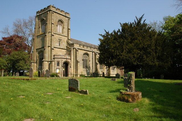 St James the Great parish church, Pensax, Worcestershire, seen from the southwest, In the foreground on the right is the base and broken shaft of a medieval churchyard cross, probably 15th-century.