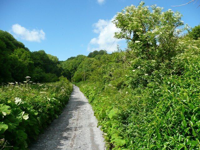 Track up the valley, Pendine This track is classed as a byway, and leads to the beach near Gilman Point, and also to a mysterious pumping station on the hillside above the beach.